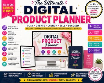 Digital Product Planner Bundle | Business Content Marketing Sales Templates (Digital Download)