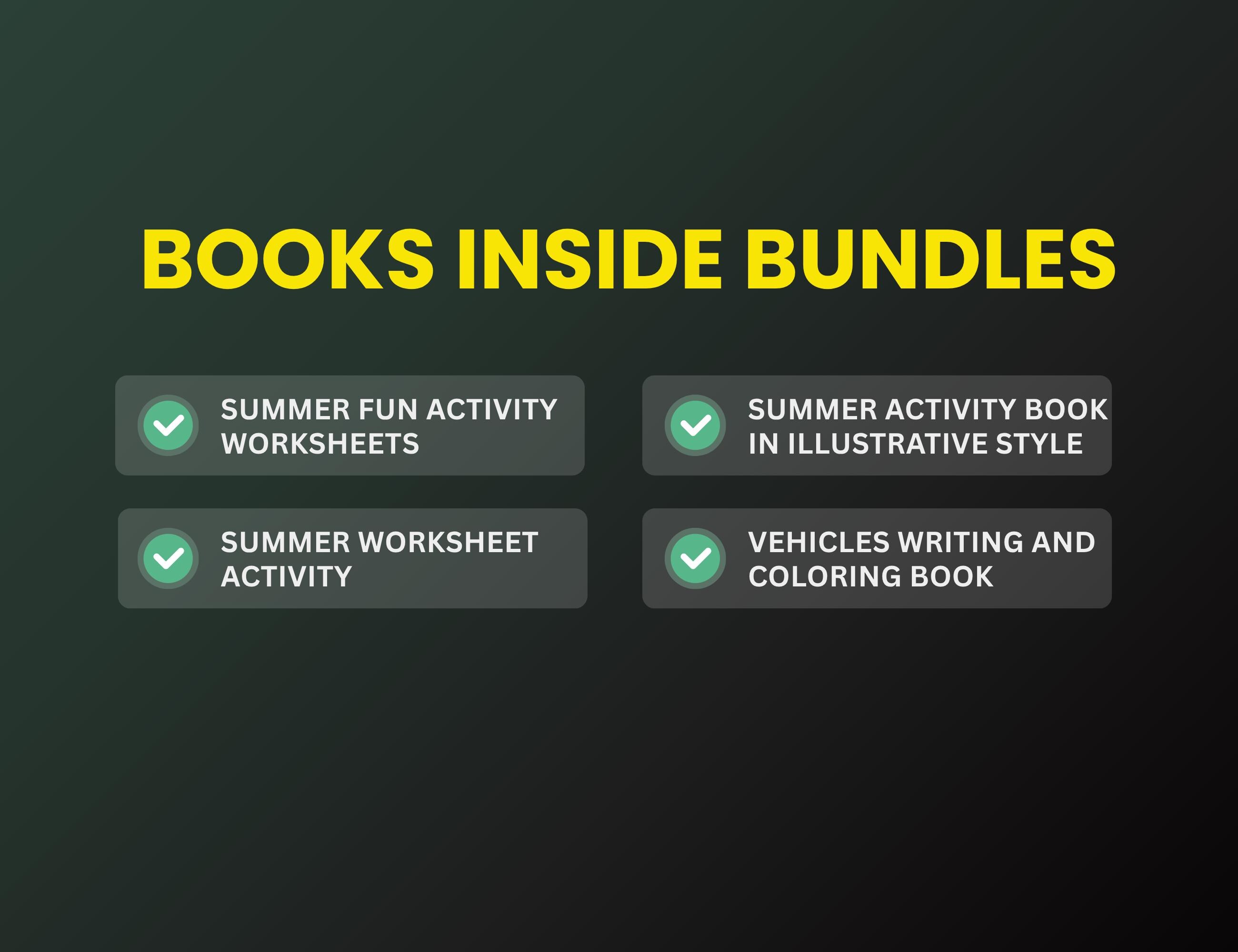 Summer Activity Books for Kids | Printable Learning Worksheets Bundle ...