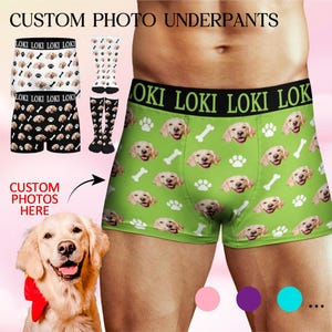 Custom Boxer for Boyfriend,Personalized Man Boxer,Custom Husband Underwear,Custom Pet Boxer,Custom Socks with Faces,Custom photo Couple Sock