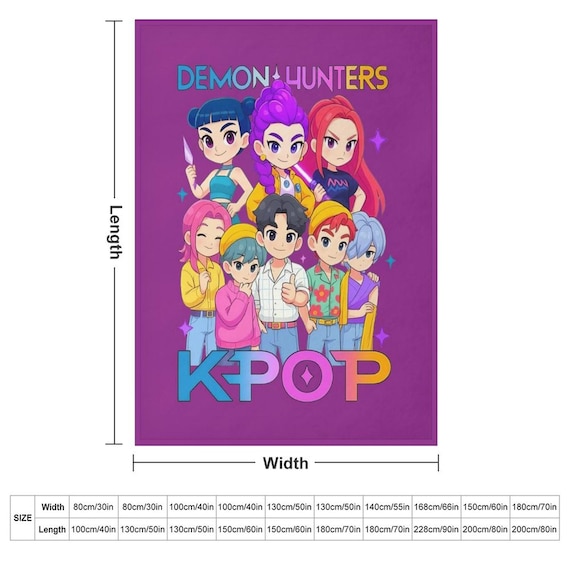 Huntrix K-pop Demon Hunters Blanket,xmas Kpop Fun Gifts,soft Cozy