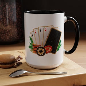 Kubek do kawy Gambler's Paradise – zabawny wzór z motywem pokera, idealny prezent dla graczy, akcesoria barmańskie do domu, miłośnicy kasyn, wyjątkowe naczynia do picia – ODWIEDŹ NASZ SKLEP!