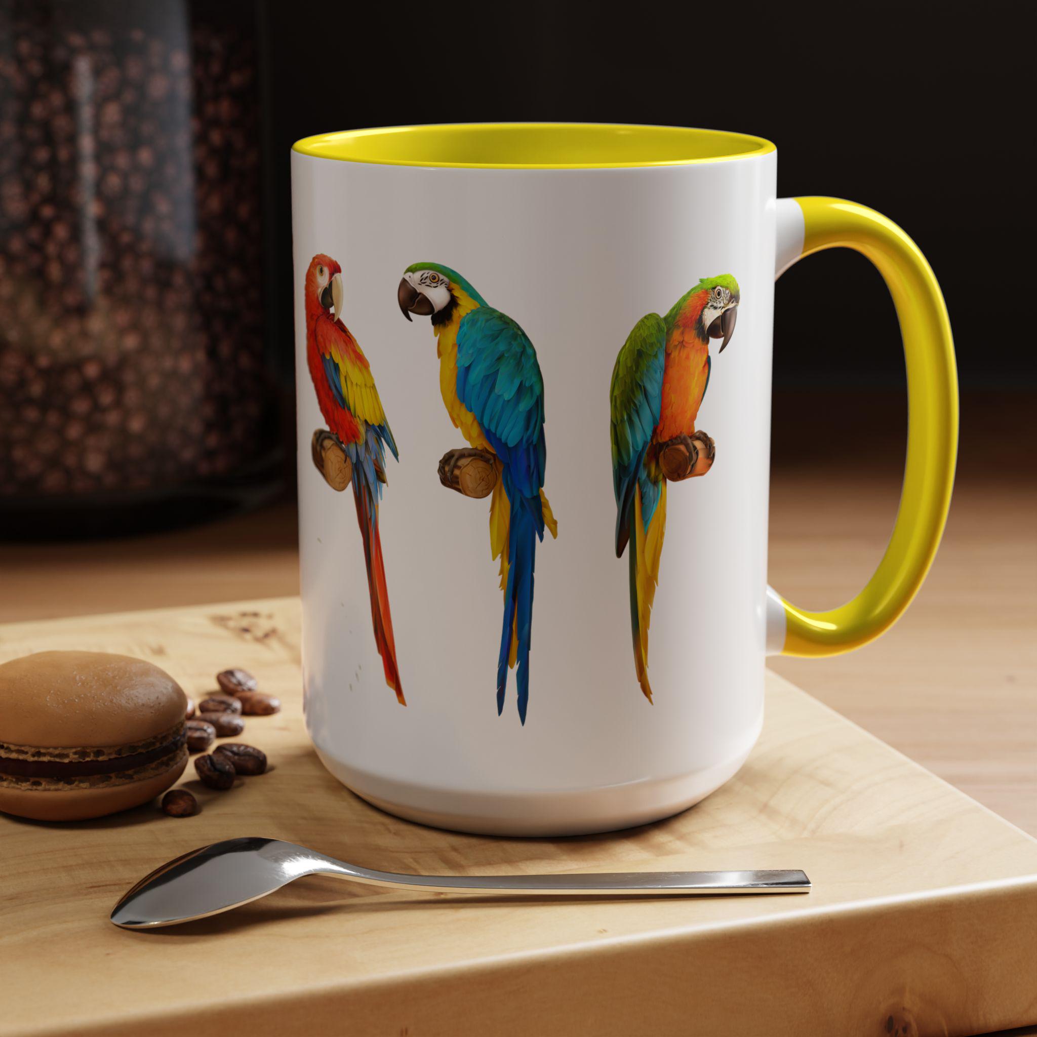 Tropical Parrot Coffee Mug - Vibrant Macaw Design for Bird Lovers, Home Decor, Eco-Friendly Drinkware, Summer Vibes - VISIT OUR STORE!