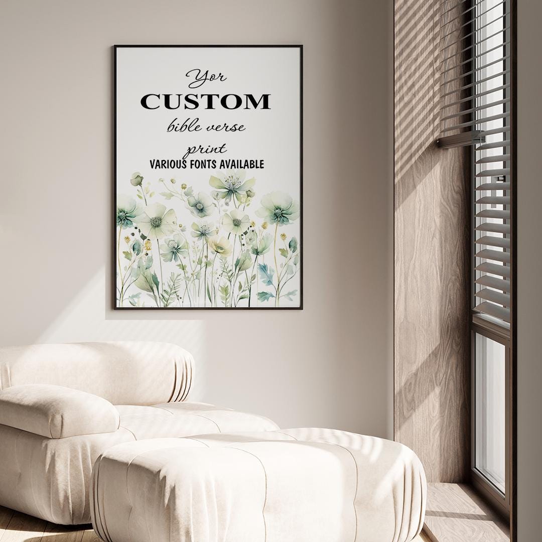 Personalized Bible Verse Print, Custom Scripture Wall Art ...