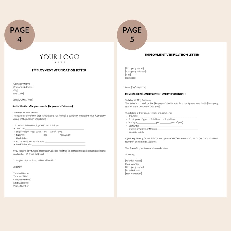 Employment Verification Letter Template, Editable in Canva, Job Proof ...