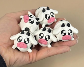 Cow Clicker Toy Keychain | Cute Funny Fidget Duck | Stress Relief, ASMR, Desk Toy, Gift | Fidget clicker