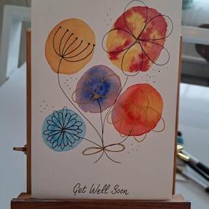 Cartão-presente original pintado à mão em aquarela (5" x 7") com envelope