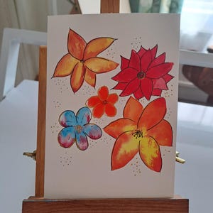 Cartão-presente original pintado à mão em aquarela (5" x 7") com envelope