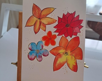 Original Hand Painted Watercolour Gift Card (5&quot; x 7&quot;) with envelope