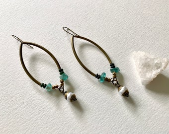 Bohemian earrings,  boho earrings, tibetan ethnic earrings, boho earrings, travel earrings