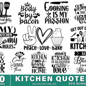 Pacchetto monogramma cucina SVG, monogramma SVG, cartello cucina SVG, elementi cucina SVG, monogramma cottura SVG, mamma SVG cucina SVG