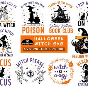 Citazioni di streghe in formato SVG, Pacchetto di streghe in formato SVG, Halloween in formato SVG, Magia e celestiale in formato SVG, Pacchetto di Wicca in formato SVG, Clipart di streghe, File di taglio di streghe per Cricut