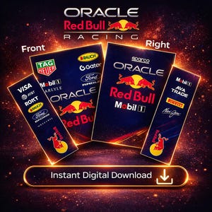 Calcomanías del logotipo de Red Bull Racing F1, logotipos de patrocinadores de Fórmula 1, vector PNG de Oracle (archivos digitales)