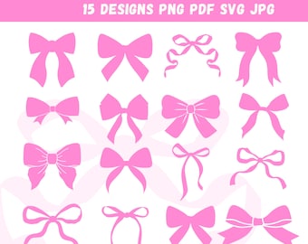 Coquette Bow Svg, Boho Ribbon Svg Bundle, Bow Tie Svg, Hand Draw Bow Clipart, Bow Png Cut File Cricut, Ribbon Svg, Bow Svg Png, Hair Bow Svg