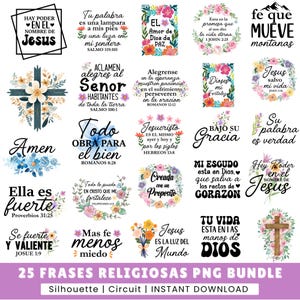 25 frases religiosas florales (Png), frases bíblicas (Png), frases mexicanas (Png), frases españolas (Png), frases cristianas (Png), tazas de café (Png), diseño latino (Svg)