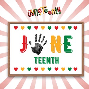 Artisanat imprimé à la main du 17 juin, souvenir d'art pour enfants, art rouge noir vert, activité préscolaire pour enfants, Svg du mois de l'histoire des Noirs, téléchargement immédiat PDF