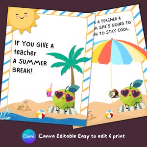Se regali una pausa estiva a un insegnante, regalo per le vacanze estive dell'insegnante, biglietto di ringraziamento per l'insegnante, regali di apprezzamento per gli insegnanti, regali per le vacanze estive