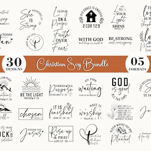 Pacchetto SVG cristiano, pacchetto SVG religioso, pacchetto SVG citazioni motivazionali, SVG scrittura, SVG Dio, SVG Gesù, SVG fede, file Cricut