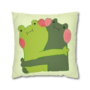 Fronha de abraço de sapo fofo - presente perfeito para crianças, decoração de casa, quarto aconchegante, amantes de animais, decoração de amizade, presente para melhor amigo
