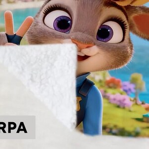 Zootopia Movie Blanket for Kids, Personalized Judy Hopps & Nick Wilde Fleece Throw, Custom Name Nursery Bedding, Toddler Birthday Gift image 5