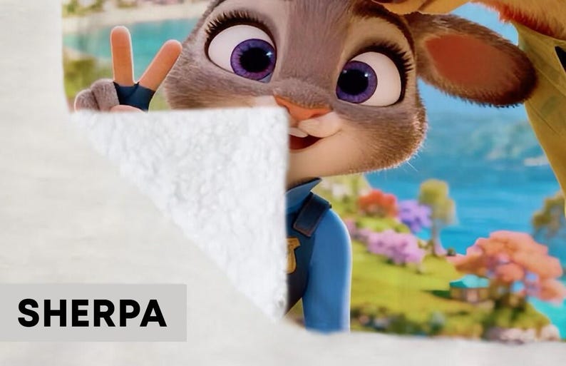 Zootopia Movie Blanket for Kids, Personalized Judy Hopps & Nick Wilde Fleece Throw, Custom Name Nursery Bedding, Toddler Birthday Gift image 5