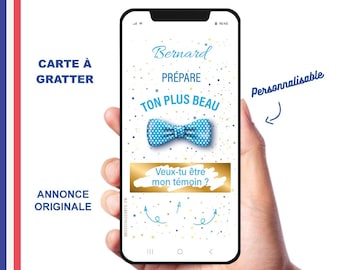 Testimone di nozze Gratta e Vinci da personalizzare versione maschile annuncio personalizzabile sorpresa a distanza originale online digitale