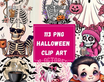 Halloween Clip Art PNG | Spooky Aesthetic Witchy Graphics | Pumpkins, Ghosts, Bats & Gothic Decor