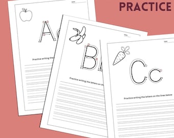 Alphabet Tracing Worksheet | Printable PDF for Kids | Alphabet Practice Sheet | Kindergarten Handwriting Practice Printable | First Grade