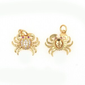 Crab pendant 18K gold plated crab pendant cute simple marine life DIY handmade jewelry accessories