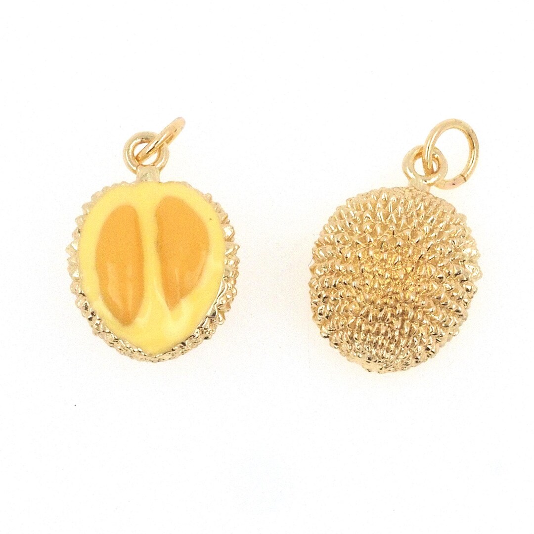 Durian Pendant 18K Gold Plated Durian Jewelry Enamel Fruit Pendant ...