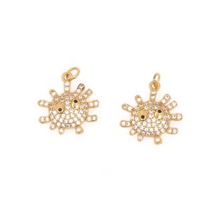 Virus pendant micro-pavé CZ bacteria jewelry simple cartoon necklace DIY handmade jewelry accessories