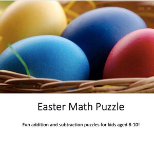 Easter Math Puzzle,Addition & Subtraction Worksheet