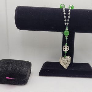Green and Silver Meditation Beads