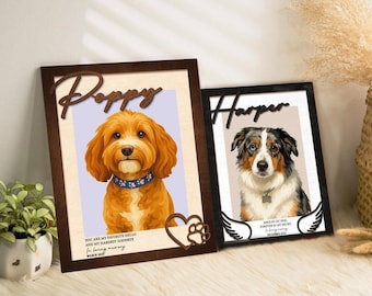 Marco de fotos personalizado para mascotas, regalo para amantes de los animales, letrero con el nombre de tu perro, regalo para quienes han perdido un gato, recuerdo de una mascota, recuerdo de un perro