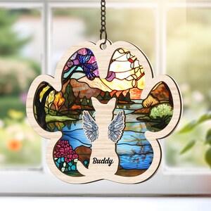 Personalized Dog Loss Sympathy Gift, Custom Dog Memorial Suncatcher, Pet Memorial Gift, Loss of Dog Gift, Dog Remembrance Gift