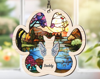 Regalo personalizado de condolencias por la pérdida de un perro, atrapasol conmemorativo personalizado para perros, regalo conmemorativo para mascotas, regalo por la pérdida de un perro, regalo en memoria de un perro