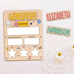 Personalized First And Last Day Of School Sign, Custom Back to School Sign, Kindergarten 1st Day of School Sign, 1st Day School Wooden Board