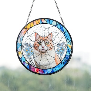 Custom Dog Portrait Stained Glass Suncatcher, Pet Memorial Stained Glass Photo Suncatcher, Dog Memorial Gift, Dog Loss, Pet Loss Gift