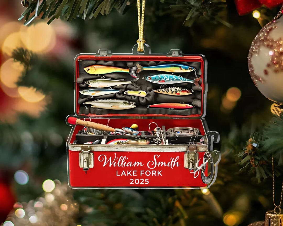 Personalized Fishing Tackle Box 2D Flat Ornament, Fisherman Ornament ...