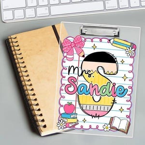 Personalized Teacher Acrylic Clipboard, Back To School Gift for Teacher, Custom Pencil Teacher Clipboard,Teacher School Supply, Class Supply