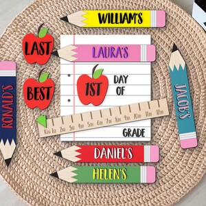Personalized Back to School Sign, First Day of School Photo Prop, Interchangeable Back to School Sign, Kindergarten 1st Day of School Sign