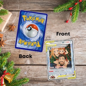 Personalized PokeCard, Custom Birthday Photo Art Card, Anniversary Proposal Invitation,Christmas Wedding Day Couple Engagement, Holiday Gift