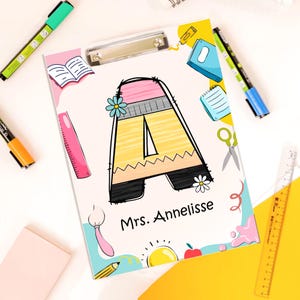 Teacher Appreciation Gifts, Personalized Teacher Clipboard, Custom Acrylic Clipboard With Teacher Name, Teacher Gifts, Back to School Gift