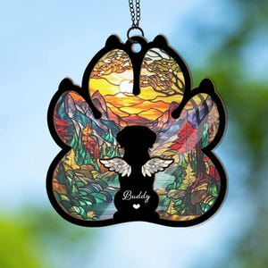Personalized Dog Loss Sympathy Gift, Custom Dog Memorial Suncatcher, Pet Memorial Gift, Loss of Dog Gift, Dog Remembrance Gift