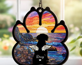 Regalo personalizado de condolencias por la pérdida de un perro, atrapasol conmemorativo personalizado para perros, regalo conmemorativo para mascotas, regalo por la pérdida de un perro, regalo en memoria de un perro