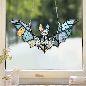 Personalized Spider Stained glass, Spider Sun Catcher Window hangings, Halloween spider suncatcher Gothic decor for Halloween