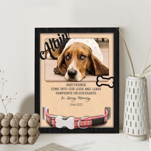 Personalized Pet Memorial Picture Frame, Pet Lover Photo Gift, Dog Keepsake Sign with Name, Cat Loss Gift, Pet Loss , Loss Of Dog
