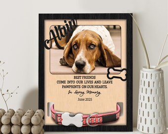 Marco de fotos personalizado para mascotas, regalo para amantes de los animales, letrero con el nombre de tu perro, regalo para quienes han perdido un gato, recuerdo de una mascota, recuerdo de un perro
