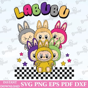 Paquete Labubu PNG, Labubu Png, Paquete de diseños Labubu PNG, Diseños de personajes Labubu, Sublimación Labubu, Descarga digital