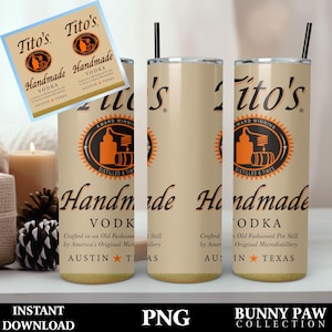 Bicchiere di vodka Tito's, etichetta Tito's png, bicchiere di vodka Tito's con stampa a sublimazione, vettore di vodka Tito's, file SVG Cricut, design tagliabile