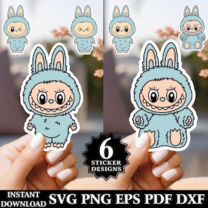 Labubu Sticker Bundle SVG, Labubu Png, Labubu Sticker Png Bundle, Labubu svg, Labubu Character Designs, Labubu Sublimation, Digital Download